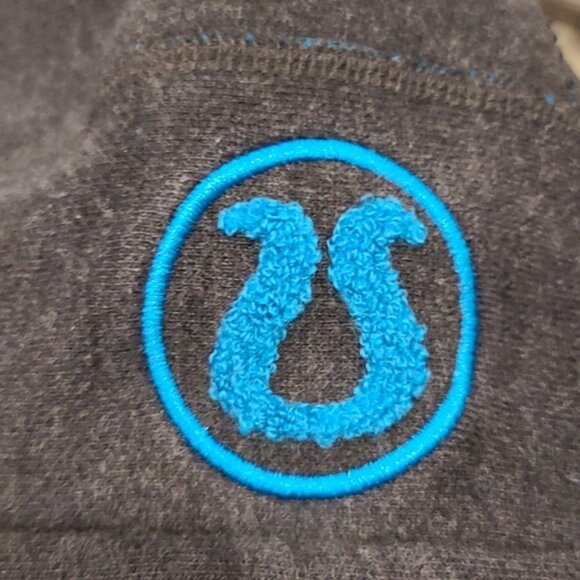 Lululemon Scuba Hoodie heathered grey  and blue zipper - Picture 3 of 8